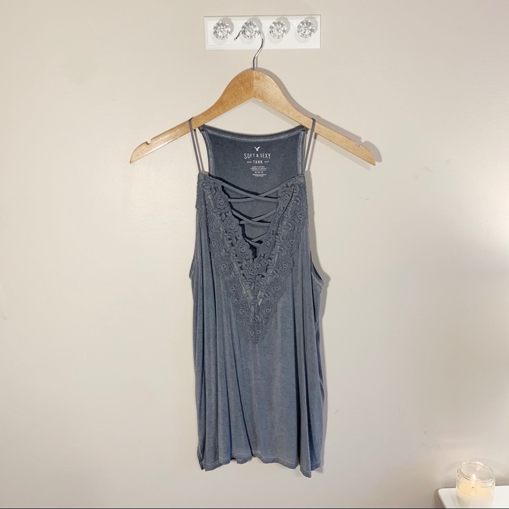 American Eagle soft & sexy grey tank top, size M